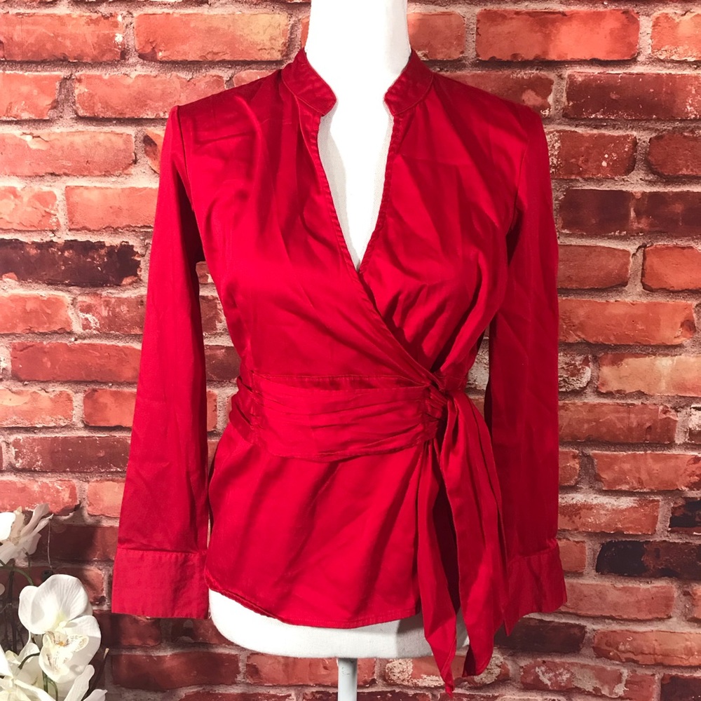 Fred David Red Blouse Sz Sp (L28)